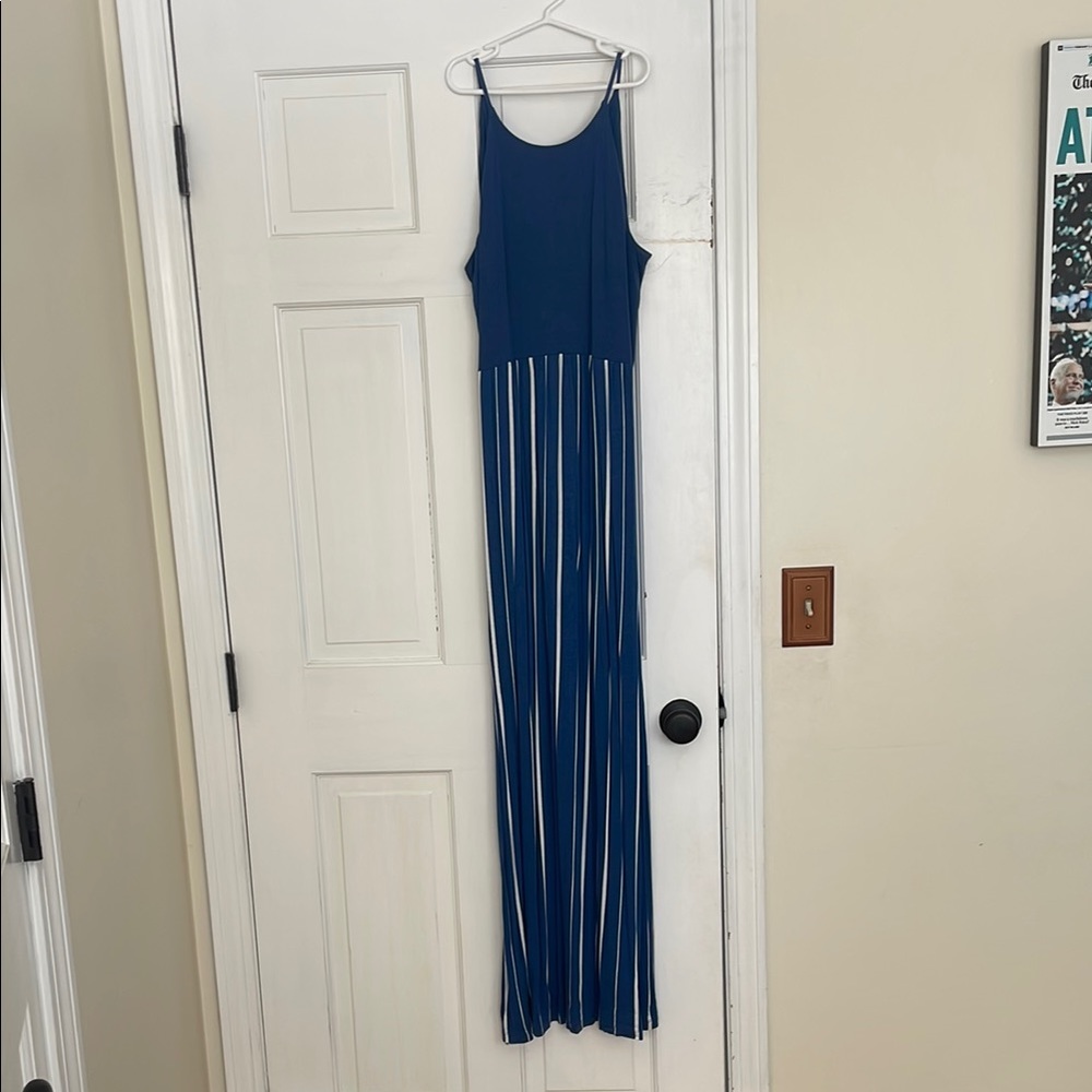 Loft Blue and White Maxi Dress